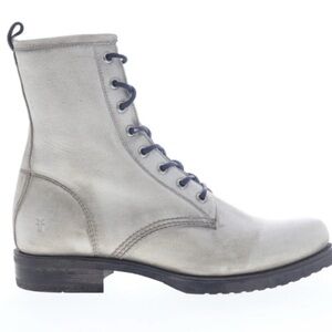Frye Women's Leather Gray Combat Boots